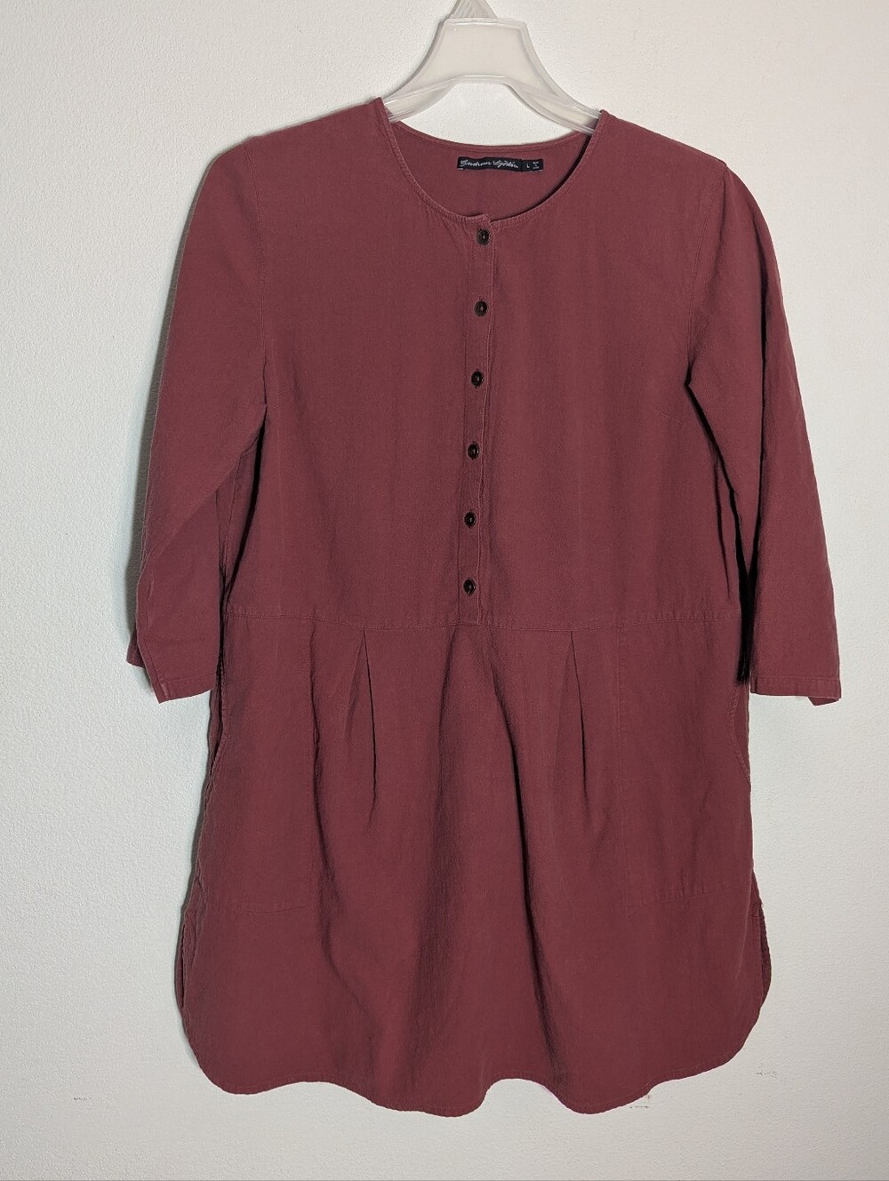 Gudrun‎ Sjoden Womens Dress 100% Organic Cotton Quiet Luxury Dusty Rose Large